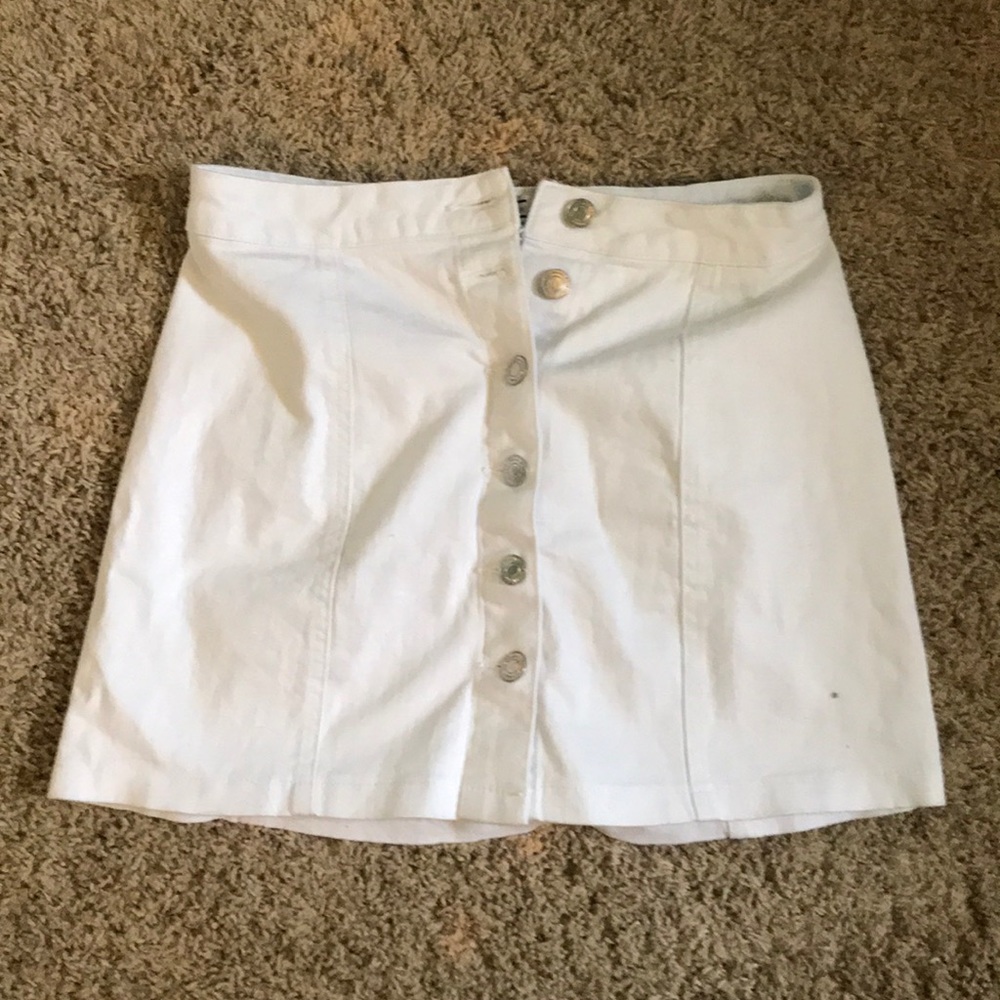 White jean skirt